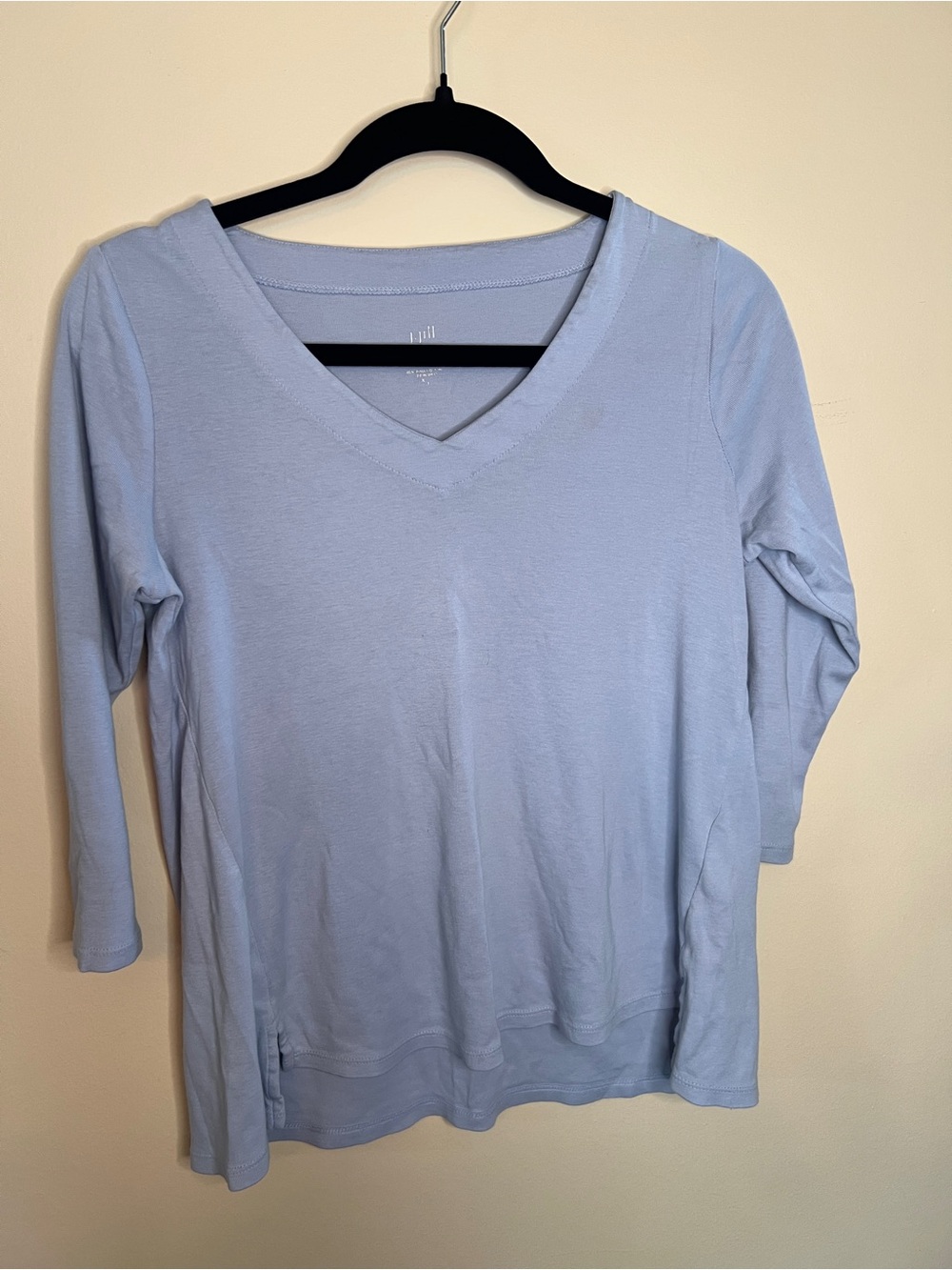 J. Jill Light Blue V-Neck Long Sleeve Tee
